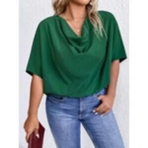 Steve Madden Green Loosely Inspired Ruffle Blouse Top Size Small